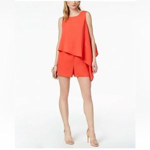 Bar III Orange Sleeveless Romper